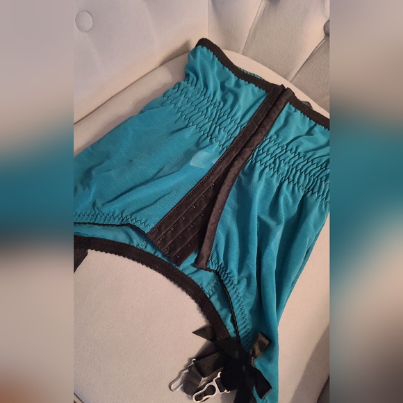 Kiss Me Deadly Teal Vargas Longline Girdle Large 28-30" Waist - Picture 6 of 9